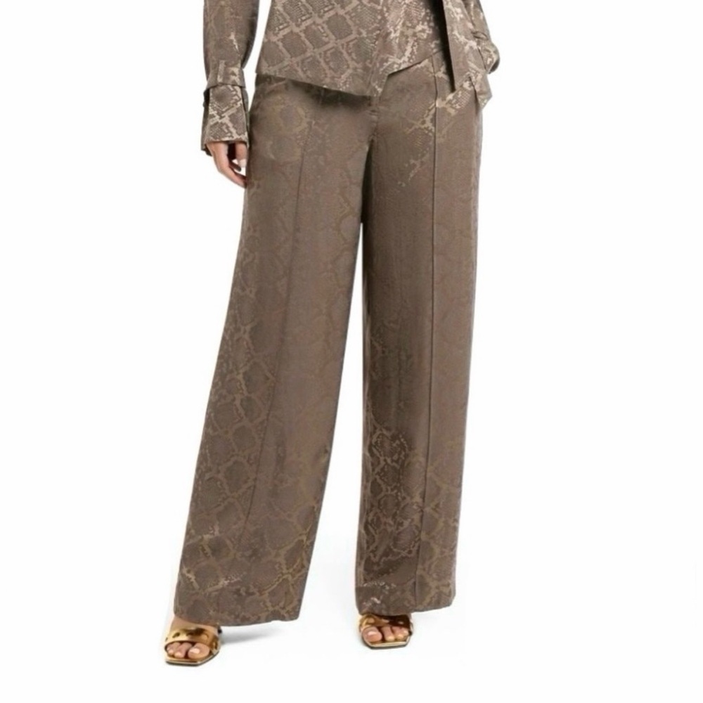 Simkhai - Wide Leg Pant Taupe Python NWT (Size 2)